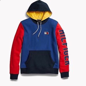 Tommy Hilfiger colorblock hoodie 90s colors